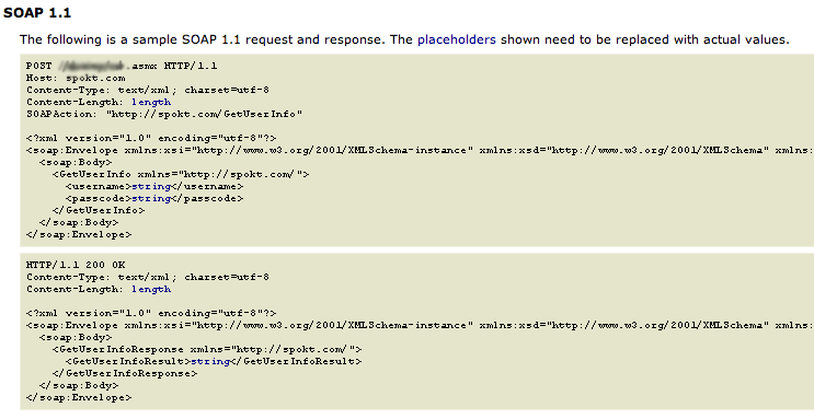 List of ASP.Net sample request and response